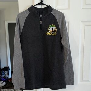 Oregon Ducks Men's Black and Gray Quarter-Zip